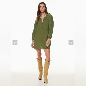 Wilfred Olive Button-Down Mini Dress size XXS